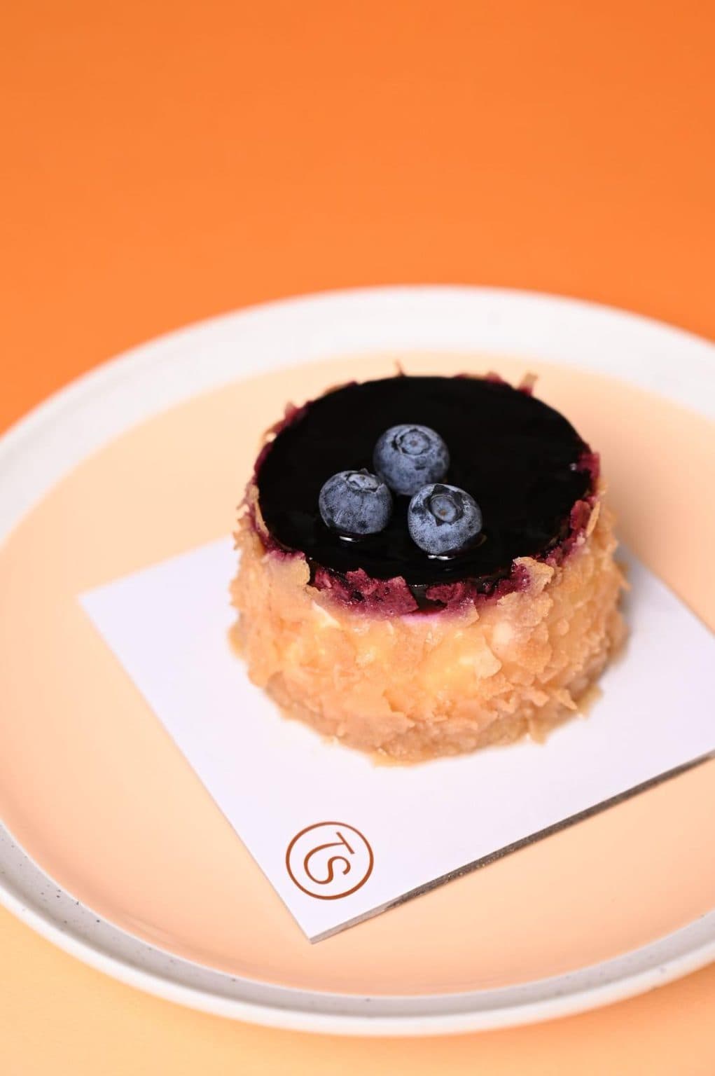 Gourmet dessert with caramel and chocolate decoration